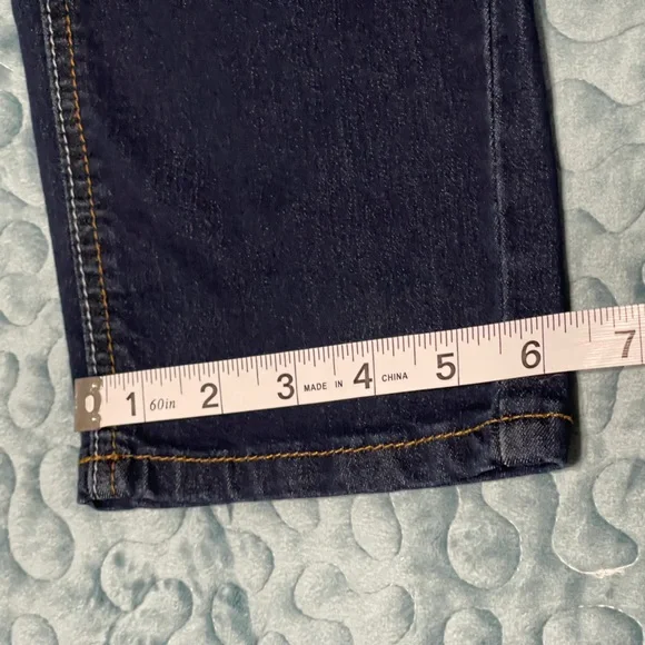 oh! mamma Maternity Jeans Sz L Dark Blue Low Rise Full Panel 5 Pocket Stretch - Picture 6 of 9